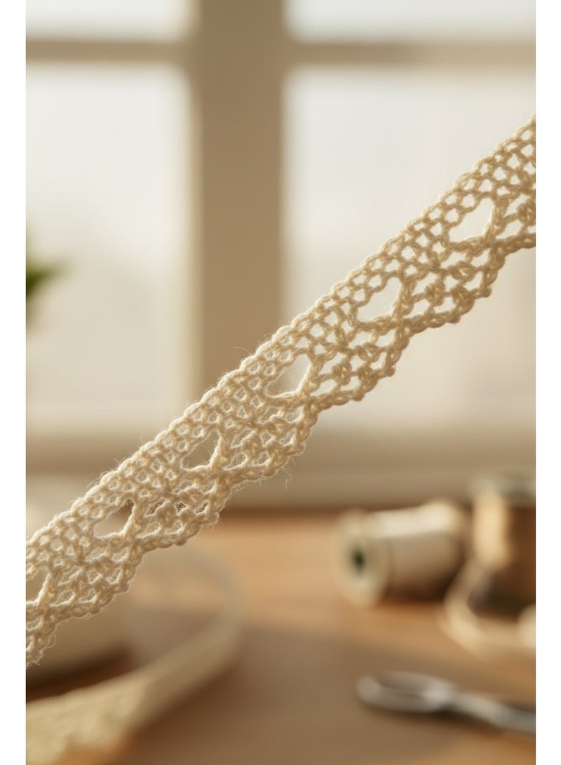 Decorative Sewing Lace Trim – 13mm x 15 Yards | Fabric Lace for Tailoring, DIY & Fashion ( Cream ) - Image 4
